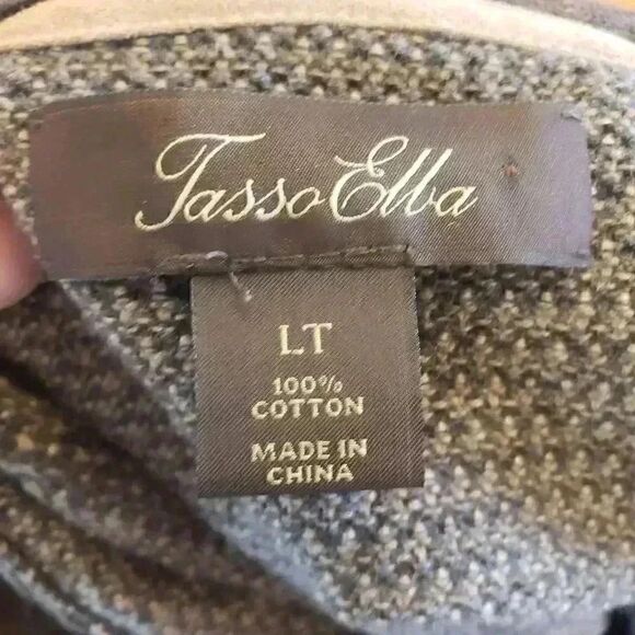 𝅺Tasso Elba Men's Brown Soft Touch Shawl Collar Rice Stitch Pullover Sweater - Picture 8 of 8